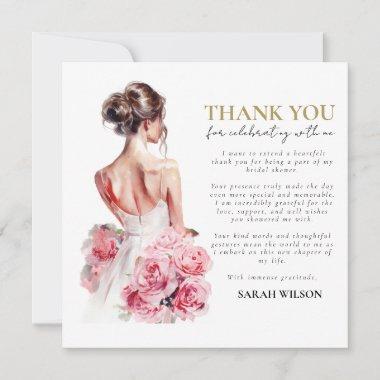 Budget Watercolor Wedding Bridal Shower Thank You Invitations