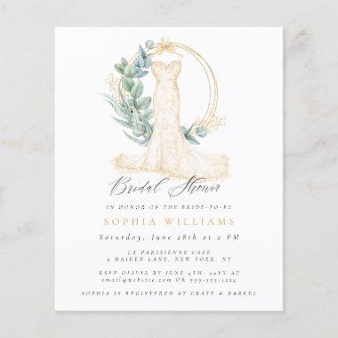 Budget Wedding Dress Bridal Shower Invitations