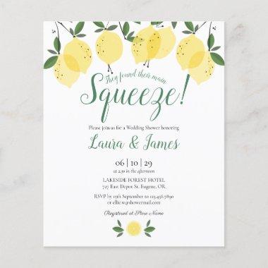 Budget Wedding Shower Squeeze Lemons Invitations