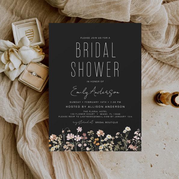 Budget Wildflower Boho Bridal Shower Invitations