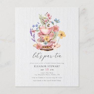 Budget Wildflower Bridal Tea Party Invitations