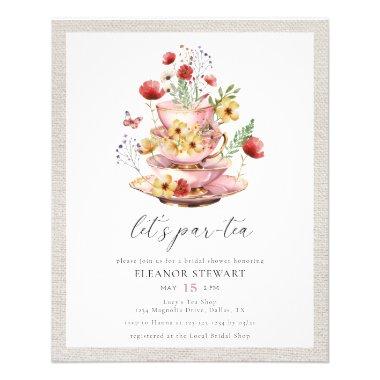 Budget Wildflower Bridal Tea Shower Invitations Flyer