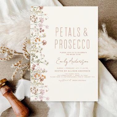 Budget Wildflower Petals & Prosecco Bridal Shower Flyer