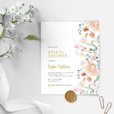 Budget Wildflowers Bridal Shower Invitations