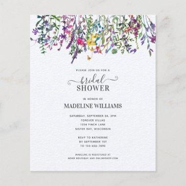 BUDGET Wildflowers Meadow Bridal Shower Invitations