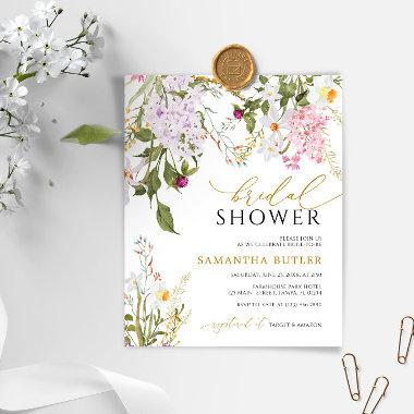 BUDGET Wilflowers Bridal Shower Invitations
