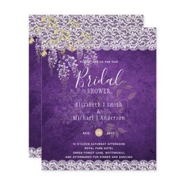 BUDGET Wisteria Floral Lace  INVITE