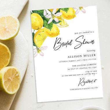 Budget Yellow Lemon Bridal Shower Invitations