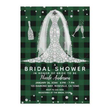 Buffalo Plaid Diamond Wedding Dress