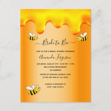 Bumble bees bride to bee honey drips bridal shower postInvitations