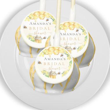 Bumble bees honey yellow florals bridal shower cake pops