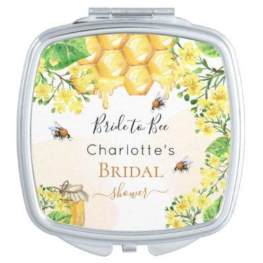 Bumble bees honey yellow florals  Compact Mirror