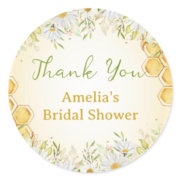 Bumblebee Daisy  Favor Bee Thank You Classic Round Sticker