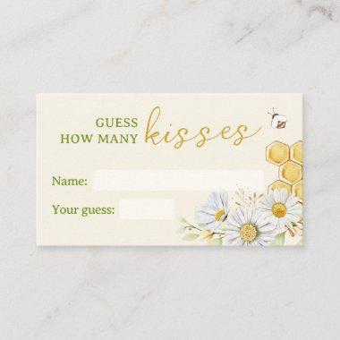 Bumblebee How Many Kisses Bee Baby Game Guessing Enclosure Invitations