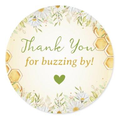 Bumblebee Party Thank You for Buzzing By Bee Guest Classic Round Sticker