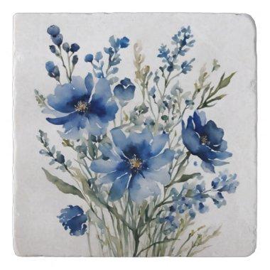 Bunch of Flowers Elegant Watercolor Trivet