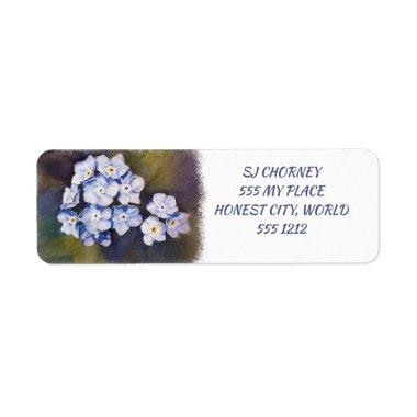 BUNCH OF FORGET-ME-NOTS FLORAL LABEL