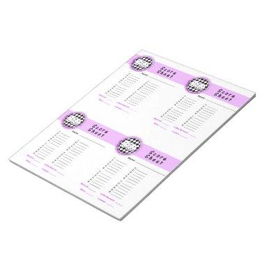 Bunco Chicks Roll with it Score Invitations Purple - 160 Notepad