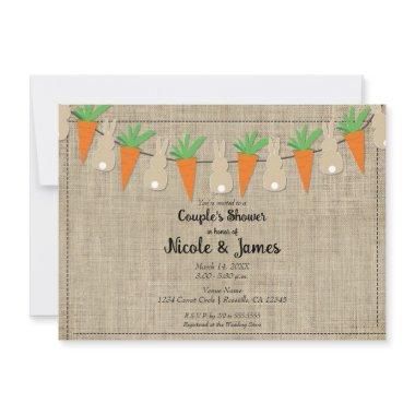 Bunnies & Carrots Easter Bridal Couples Shower Invitations