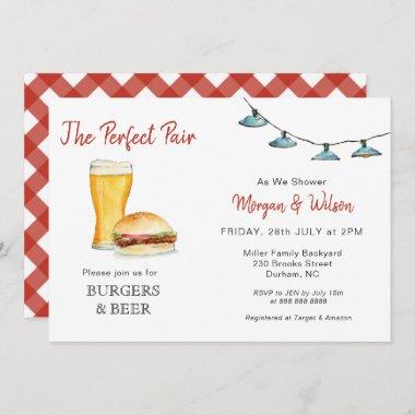 Burger & Beer Couples shower Invitations