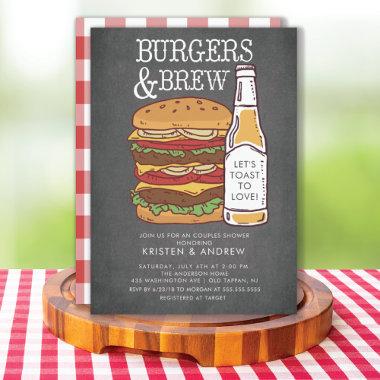 Burgers & Brew Couples Shower Invitations