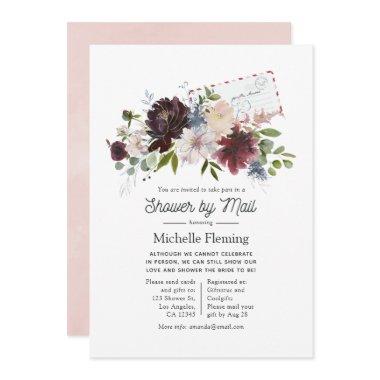 Burgundy and Blush Floral  by Mail