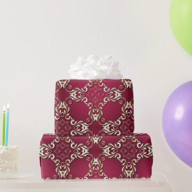 Burgundy And Gold Elegant Vintage Classic Royal Wrapping Paper