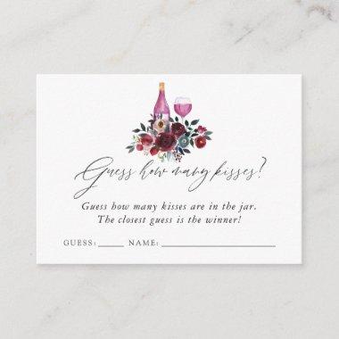 Burgundy and Navy Wine Tasting Bridal Shower Game Enclosure Invitations