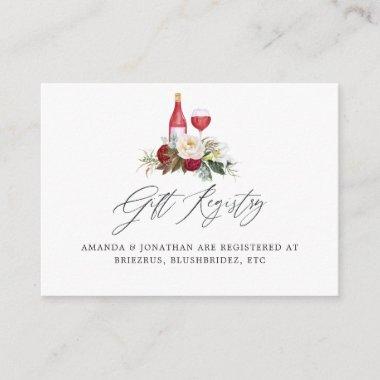 Burgundy and Navy Wine Tasting Bridal Shower Gift Enclosure Invitations