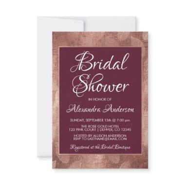 Burgundy and Rose Gold Foil