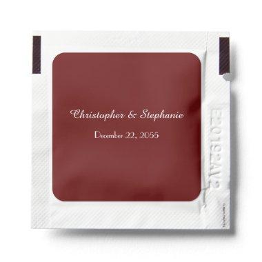 Burgundy and White Personalized Hand Sanitizer Packet