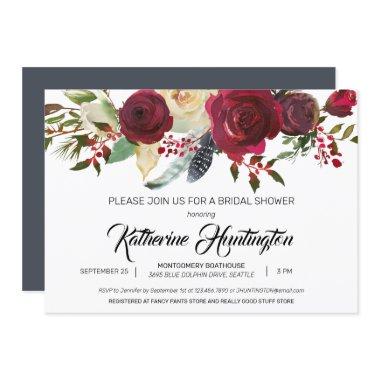 Burgundy Bloom Boho Floral