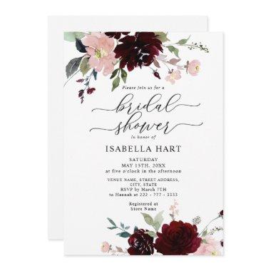 Burgundy Blush Elegant Floral Wine