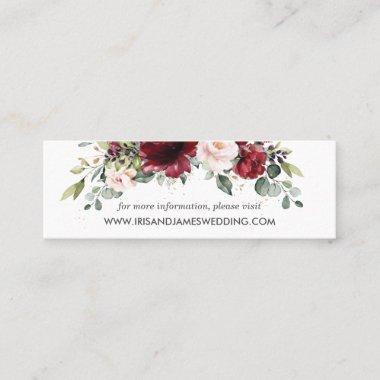Burgundy Blush Floral Wedding Website Invitations Mini