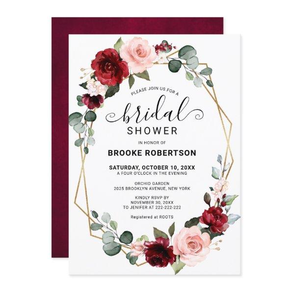 Burgundy Blush Modern Geometric