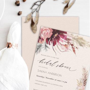 Burgundy Blush Pampas Grass  Invite