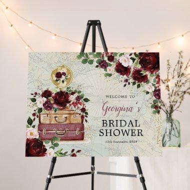 Burgundy Blush Travel Theme  Welcome Foam Board