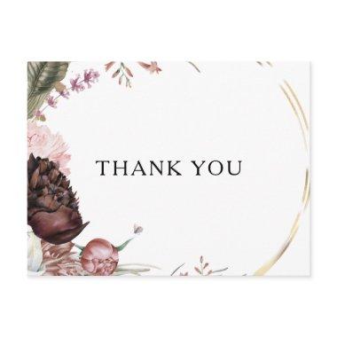 Burgundy Boho Floral Wedding Thank You Post