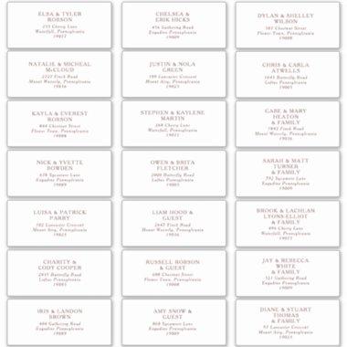 Burgundy Boho Wedding Guest Address Labels