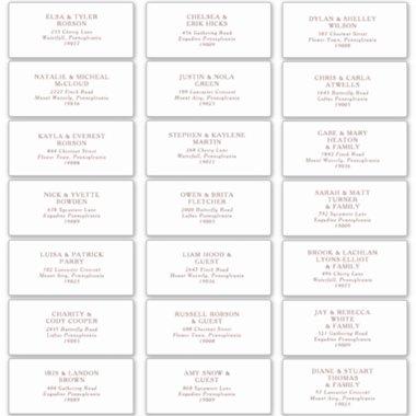 Burgundy Boho Wedding Guest Address Labels