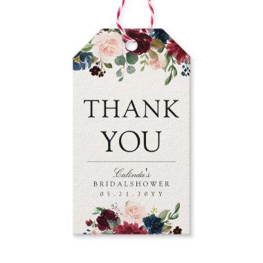 Burgundy Bouquet | Bridal Shower | Thank You Gift Tags