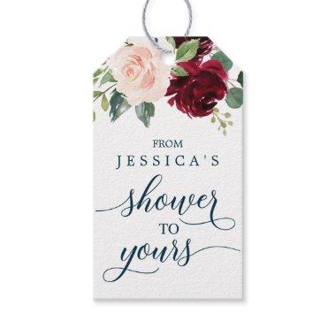 Burgundy Bridal From Her Shower To Yours Gift Tags