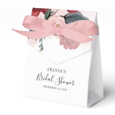 Burgundy  Floral Personalized Favor Boxes