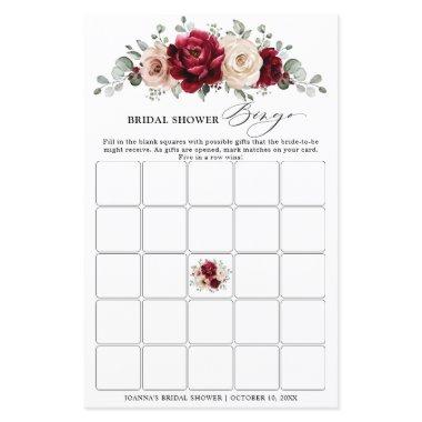 Burgundy Champagne Ivory  Bingo Game
