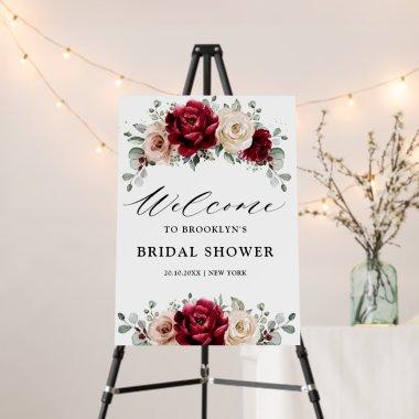 Burgundy Champagne Ivory Bridal Shower Welcome Foam Board