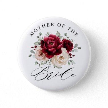 Burgundy Champagne Ivory Mauve Mother of the Bride Button