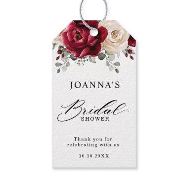 Burgundy Champagne Ivory Mauve Rose  Gift Tags