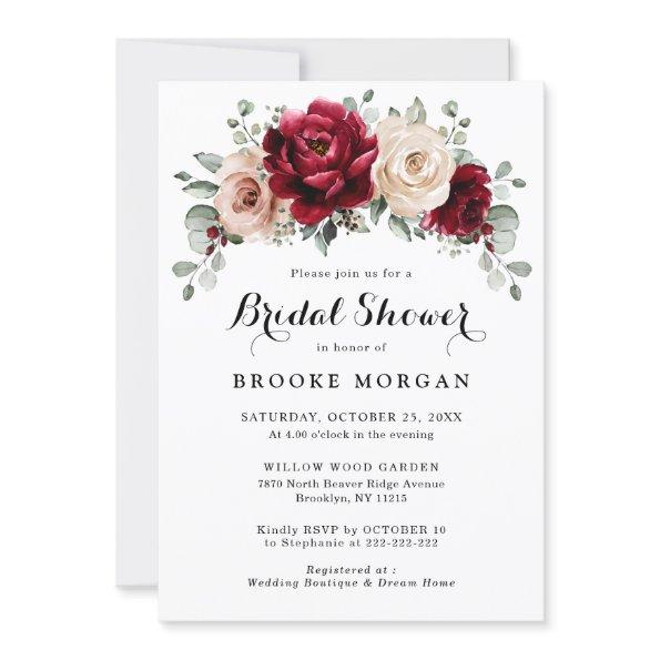 Burgundy Champagne Ivory Mauve Rose