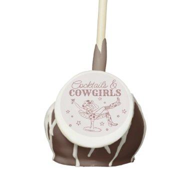 Burgundy Cocktails and Cowgirls Rodeo Bachelorette Cake Pops