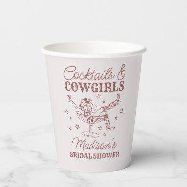 Burgundy Cocktails Cowgirls Rodeo  Paper Cups